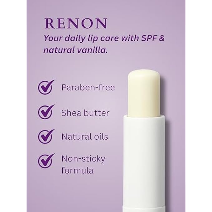 RENON SPF LIP BALM | JOJOBA OIL AND CASTOR OIL | VITAMIN E | SHEA BUTTER | LIP BALM FOR DRY LIPS | LIP BALM MEN | COCOA VANILLA | LIP BALM FOR WOMEN - Image 3